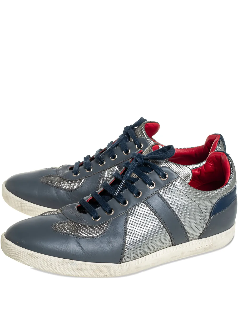 Christian Dior Pre-Owned レースアップ レザースニーカー - ブルー Christian Dior Pre-Owned レースアップ レザースニーカー - ブルー
