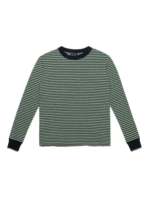 Mainless striped long-sleeve top