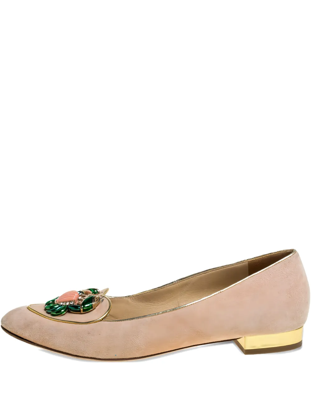 Pre-owned Charlotte Olympia Leather Ballet Flats