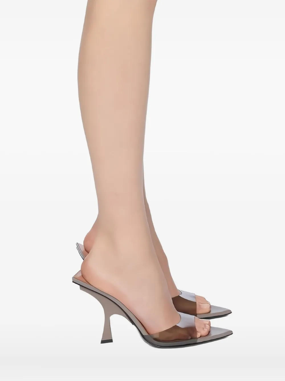 The Attico 95mm leather mules Grey
