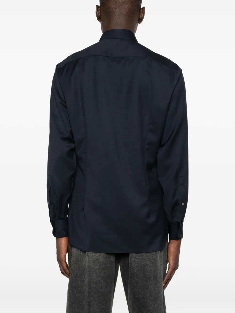Lardini long-sleeve wool shirt Blauw