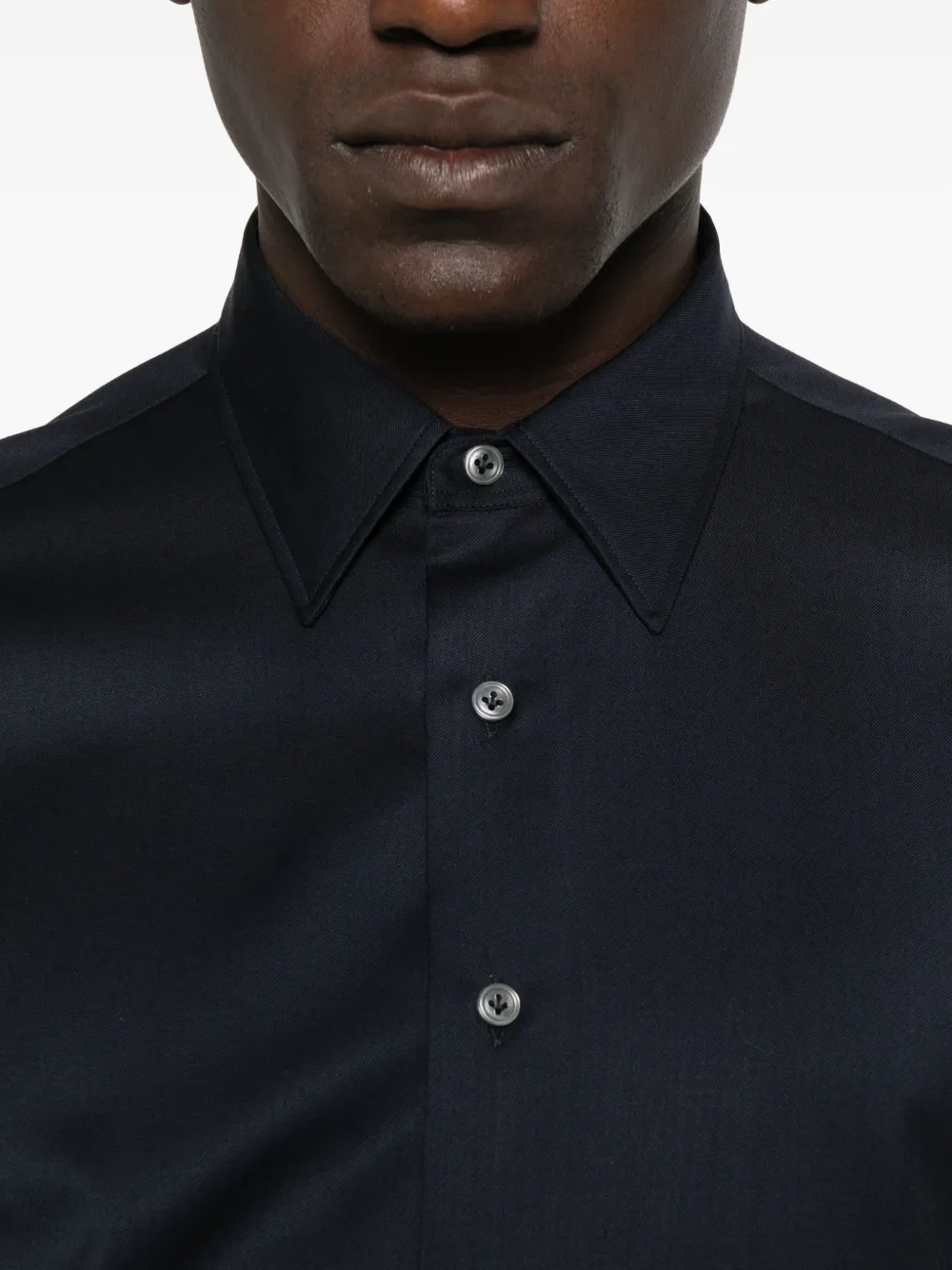 Lardini long-sleeve wool shirt Blauw