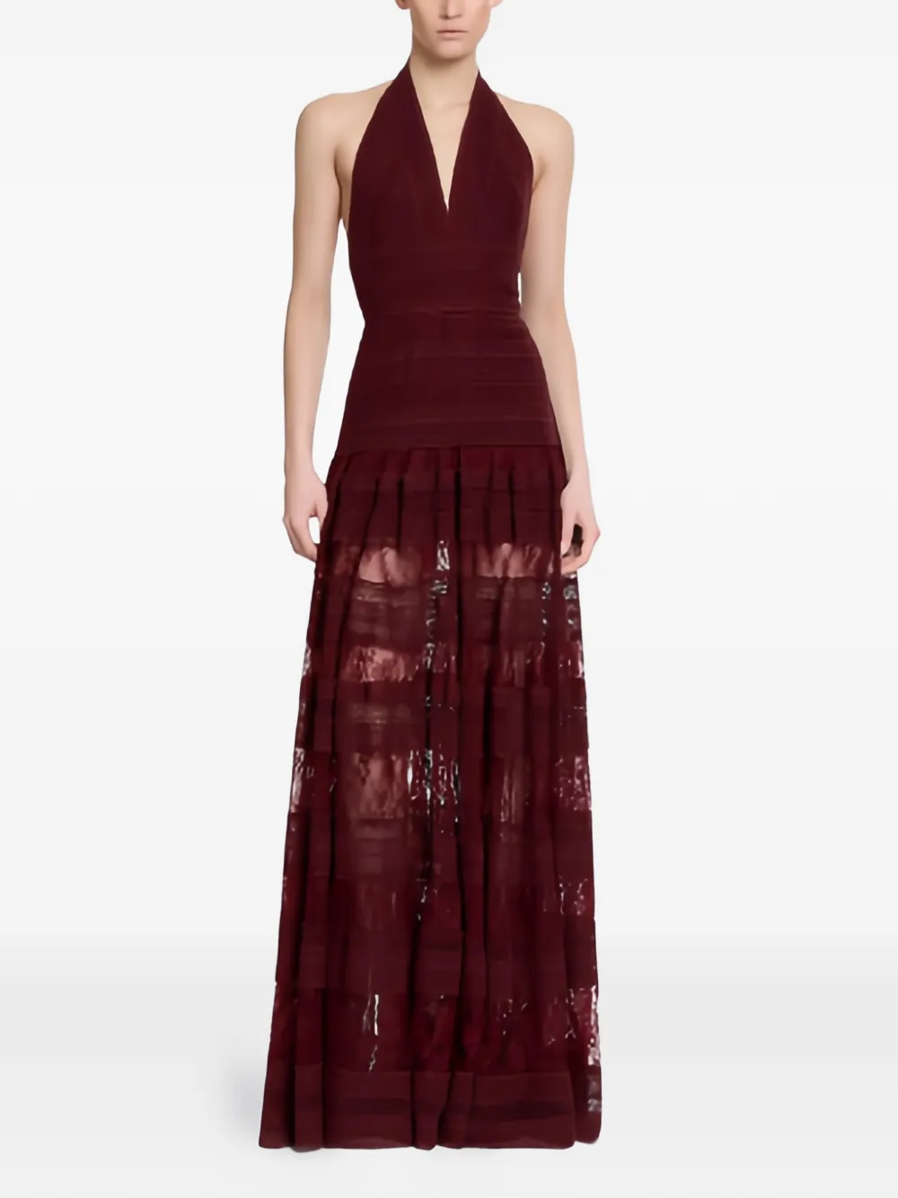 Elie Saab lace halterneck Elie Saab dress - Rosso