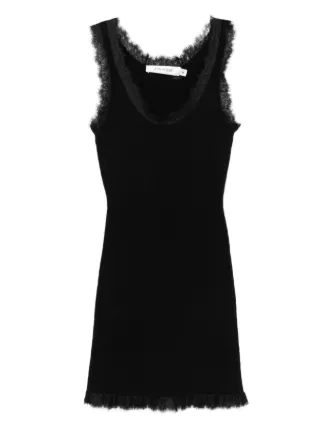 chinese dress ladies Floral Print Lace V-Neck Trim Mini Dress In Black – Infinity Raine main image 1