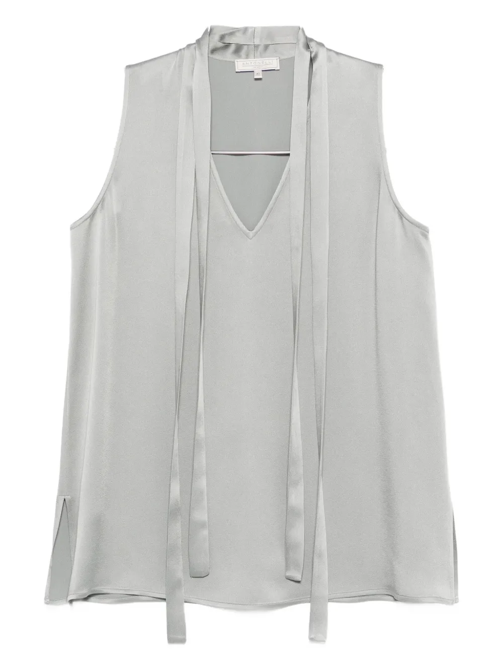 Antonelli Abelia Tie-neck Blouse In Gray