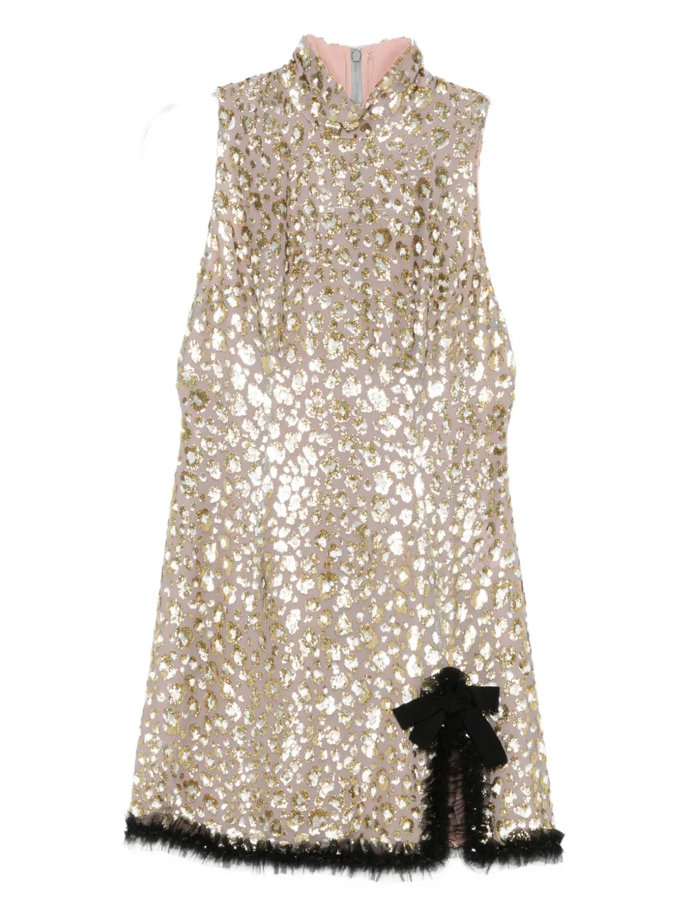 Alessandra Rich sequin-embellished high-neck dress Grijs