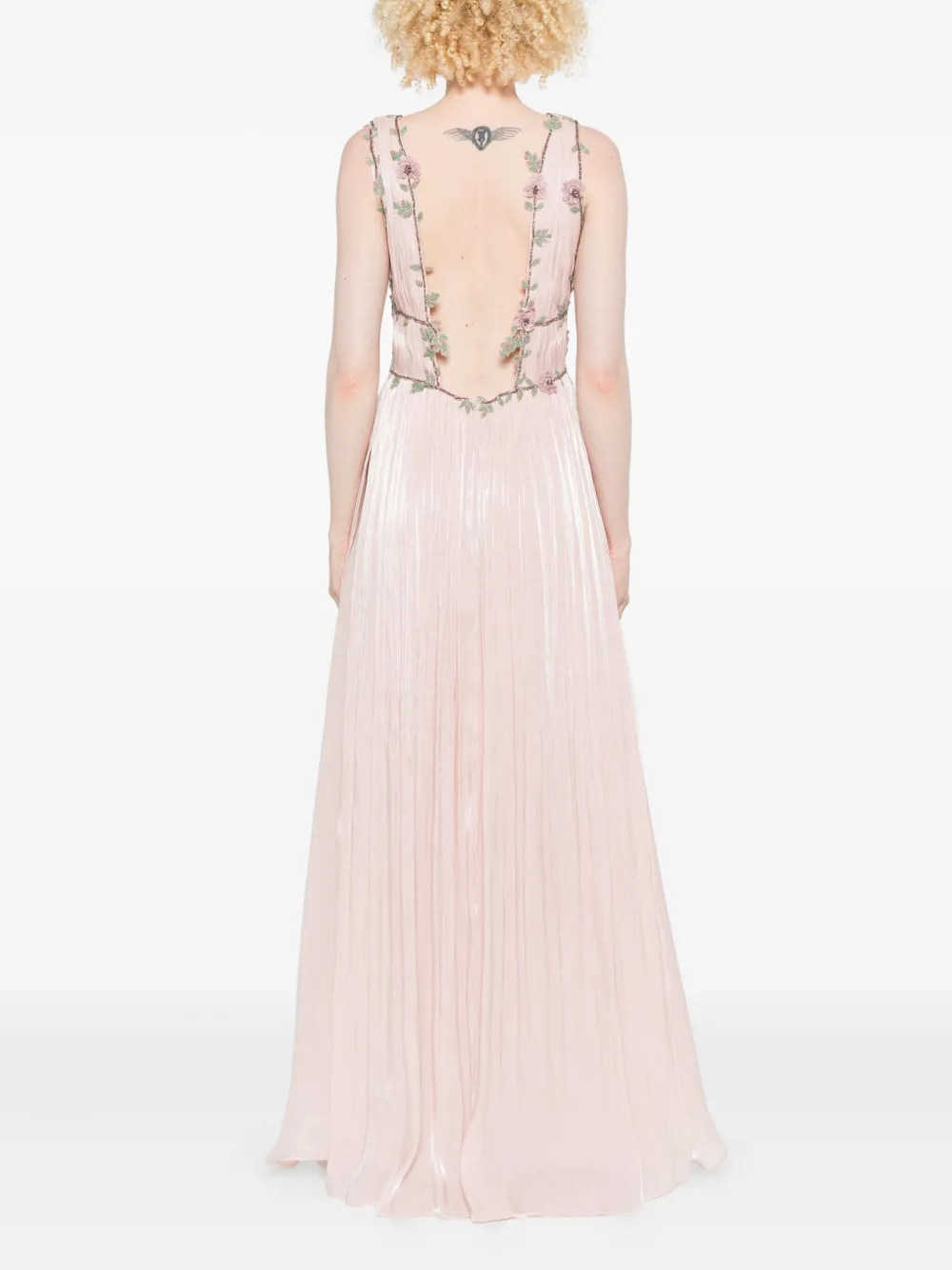 Costarellos Womens Nude Pink Nalina Embellished Woven Gown In Pink