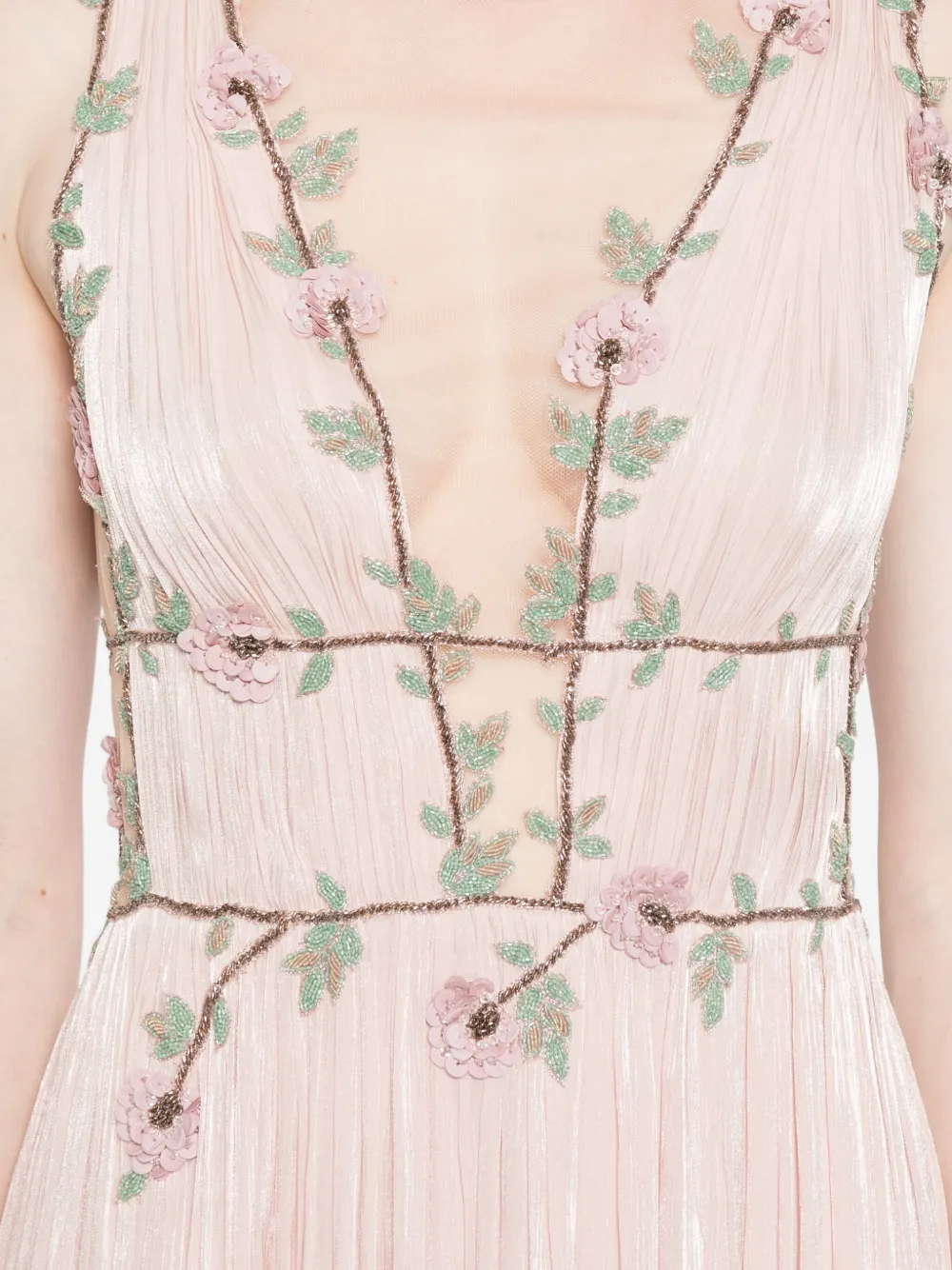Costarellos Womens Nude Pink Nalina Embellished Woven Gown In Pink