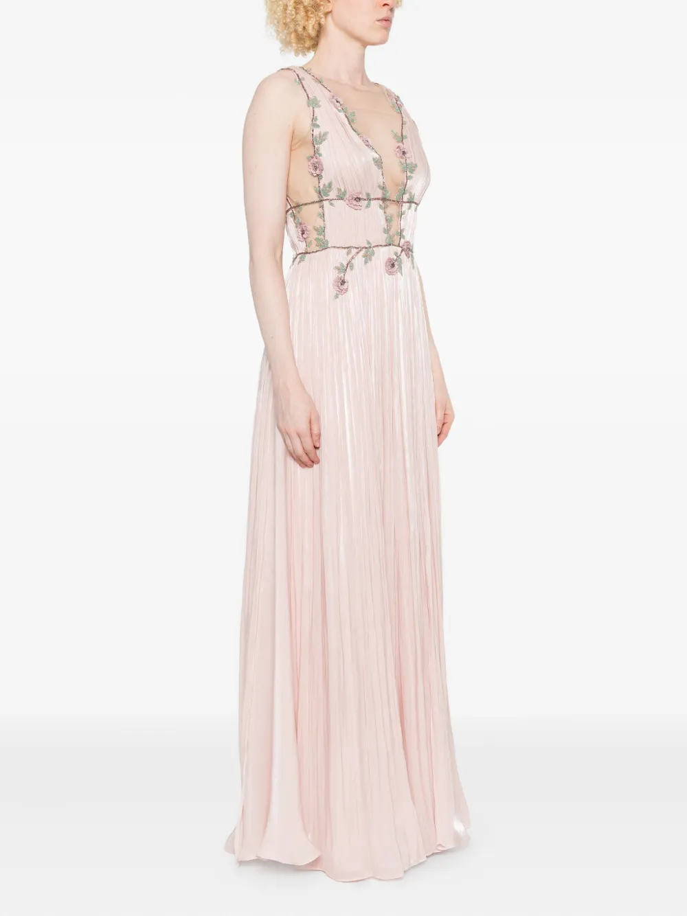 Costarellos Womens Nude Pink Nalina Embellished Woven Gown In Pink