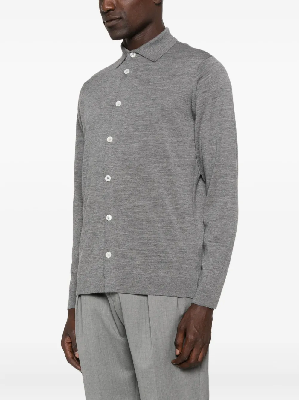 Lardini Overhemd met knoopsluiting Grijs