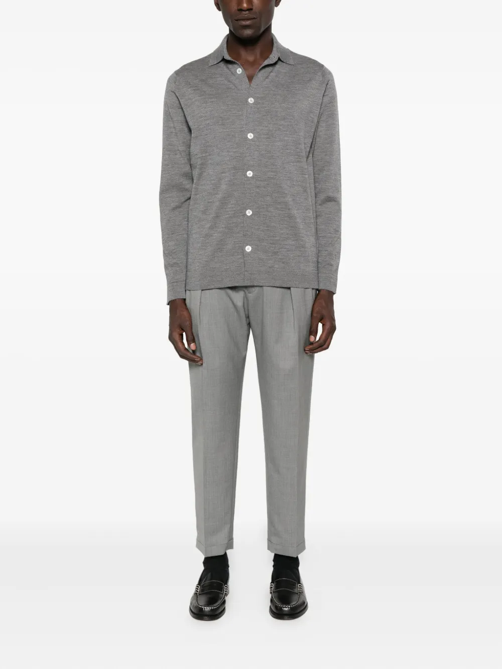 Lardini long-sleeve button-fastening shirt - Grijs