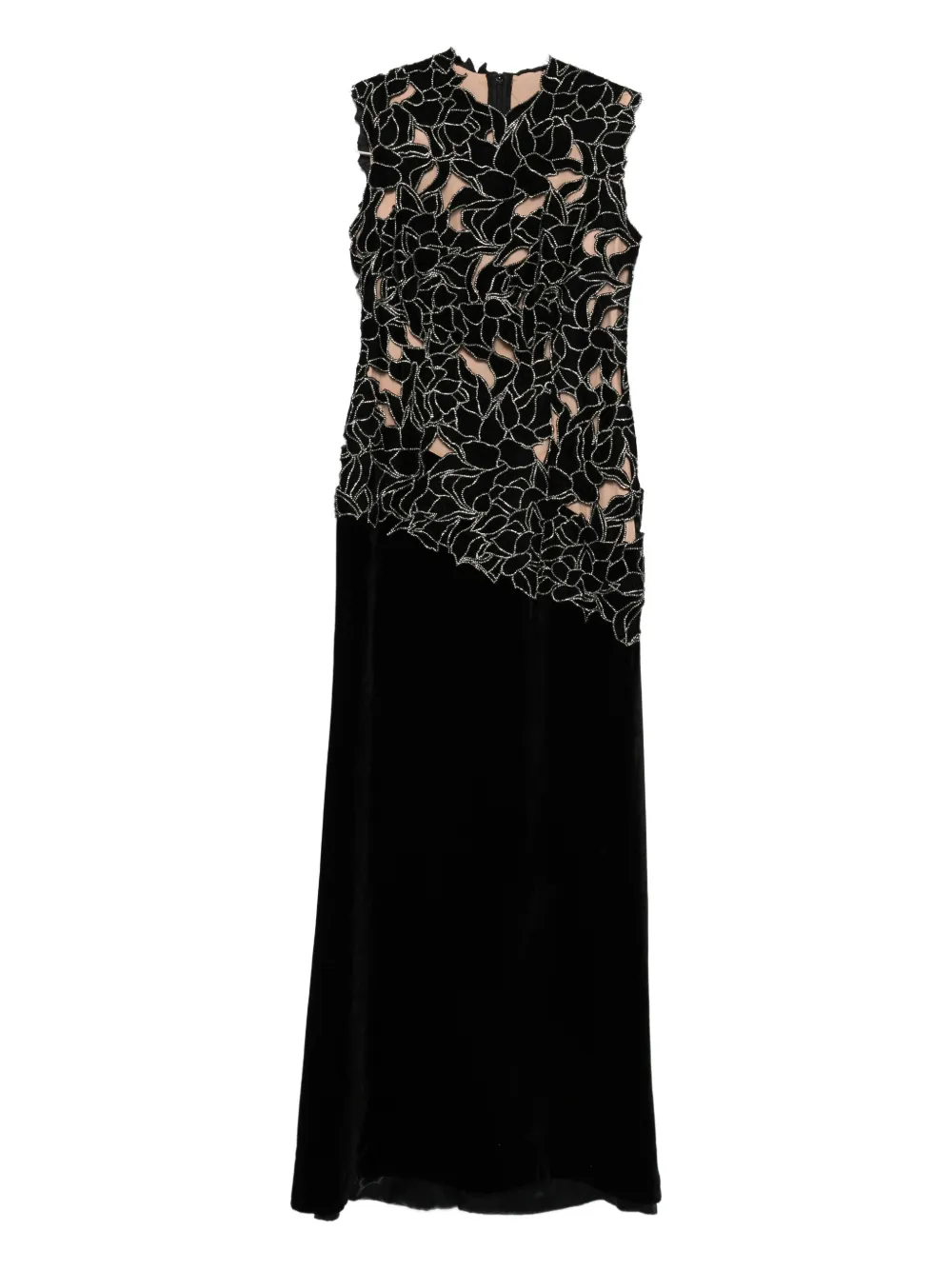 Costarellos floral-appliquéd maxi dress - Nero