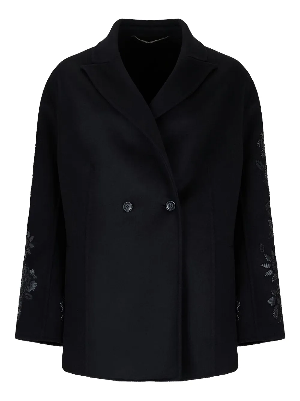 Ermanno Scervino Floral Appliqué Jacket In Black