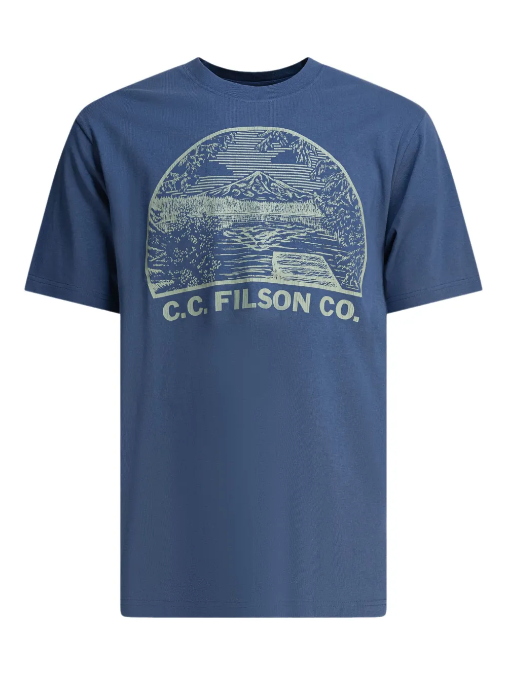 landscape-print T-shirt