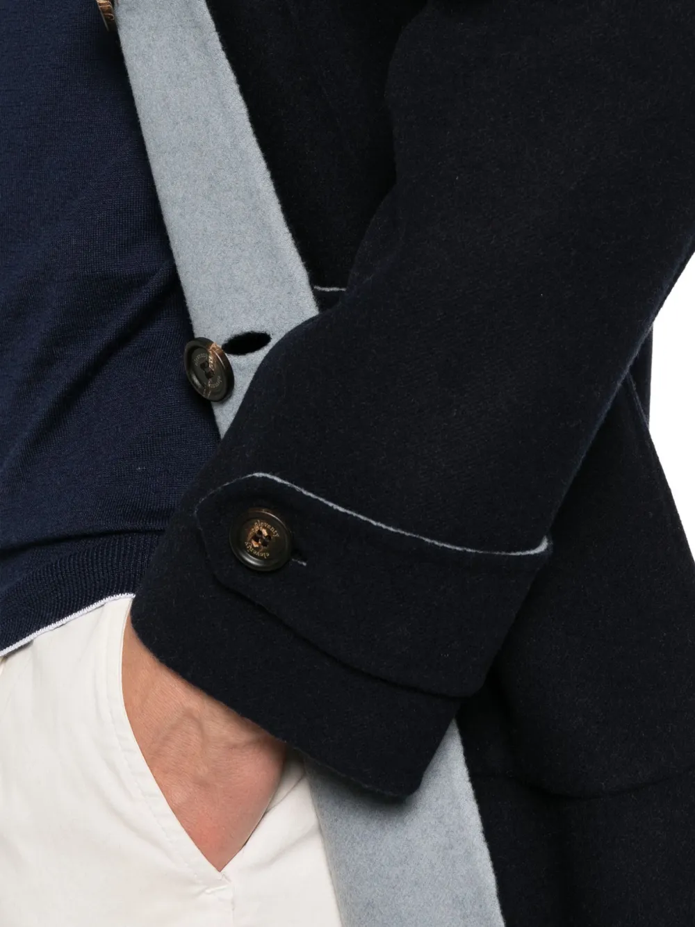 Eleventy Omkeerbare wollen jas Blauw