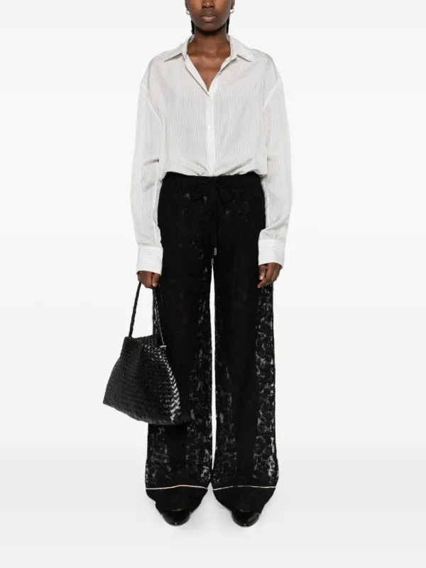 Ermanno Scervino lace-trimmed Trousers | Black | FARFETCH JO