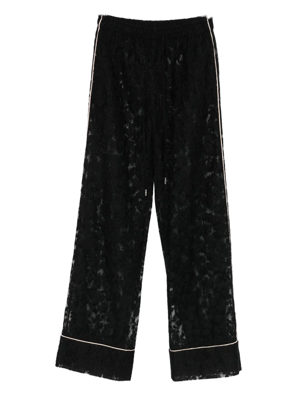 Ermanno Scervino Lace-trimmed Trousers In Black
