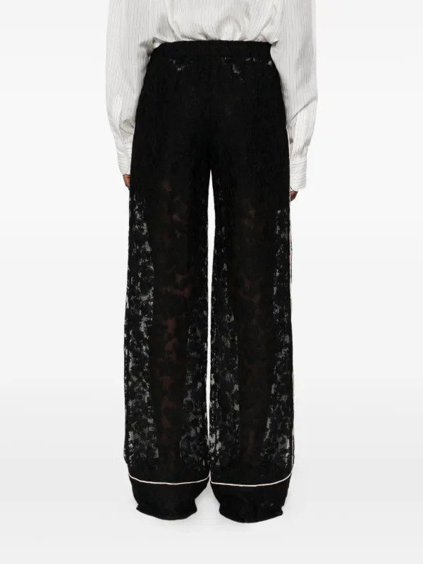 ERMANNO SCERVINO  パンツ　size42 Ermanno Scervino lace-insert Trousers | Black | FARFETCH CA