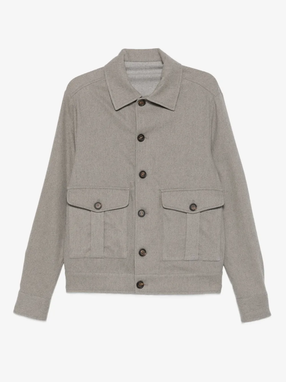 Eleventy button-fastening flap-pocket jacket | Grey | Image 1