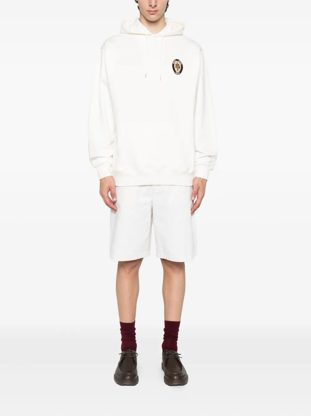 Drôle De Monsieur Le Groom hoodie met geborduurd logo Beige