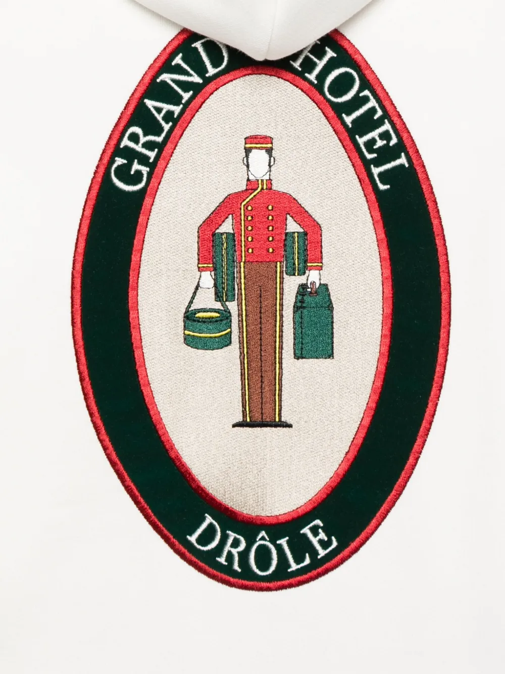 Drôle De Monsieur Le Groom hoodie met geborduurd logo Beige