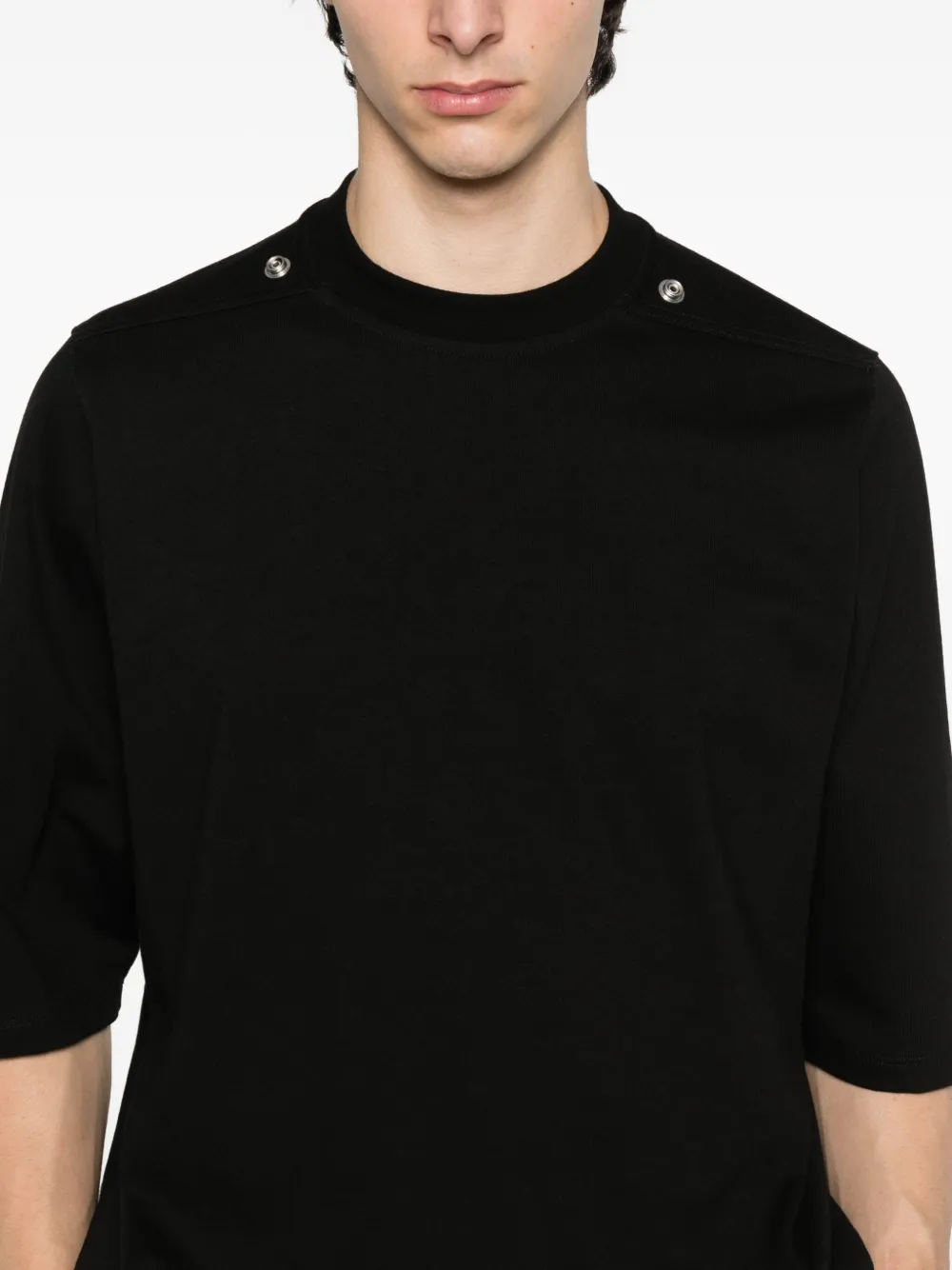 Rick Owens stud-detailed organic cotton T-shirt Zwart