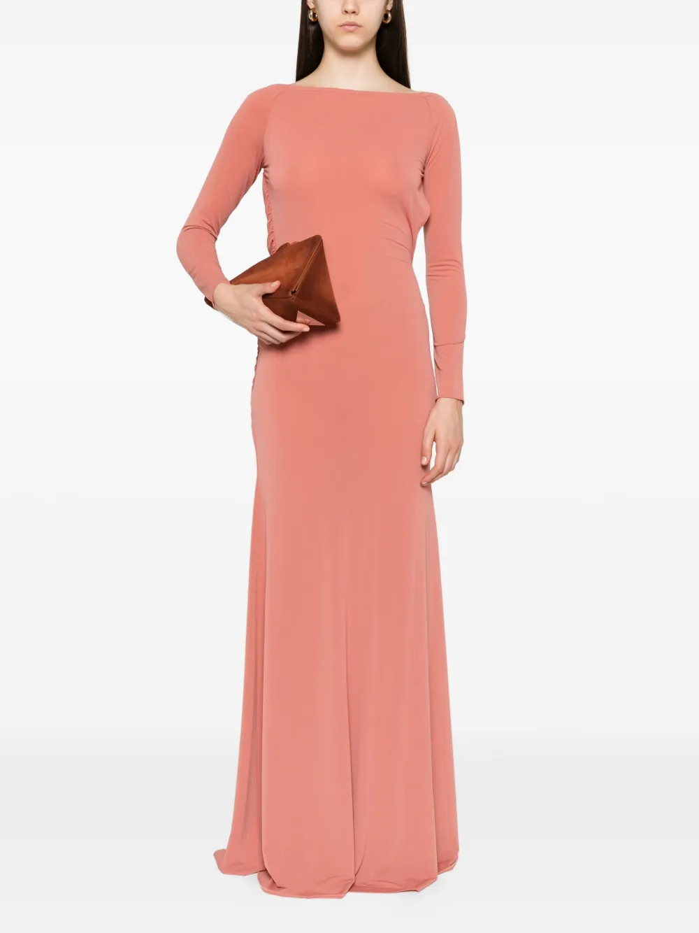 Alex Perry Maxi-jurk met open rug Roze