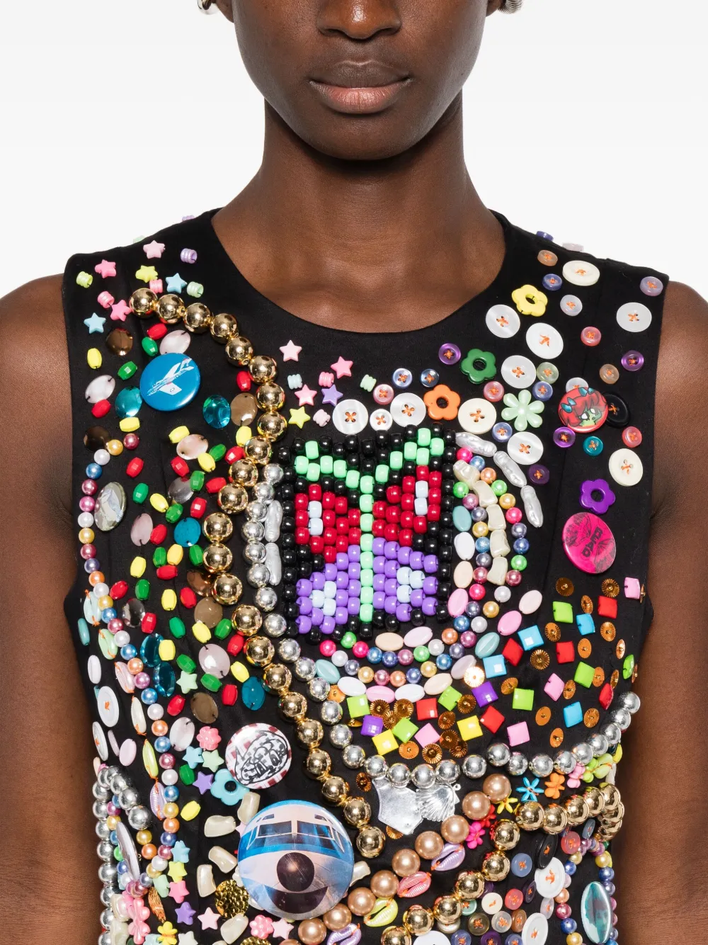 Chopova Lowena Skyhawk Beaded Dress In Multi