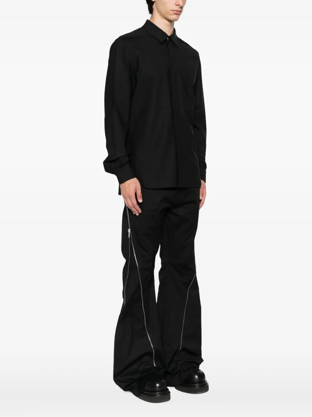Rick Owens Overhemd met dubbele zak Zwart