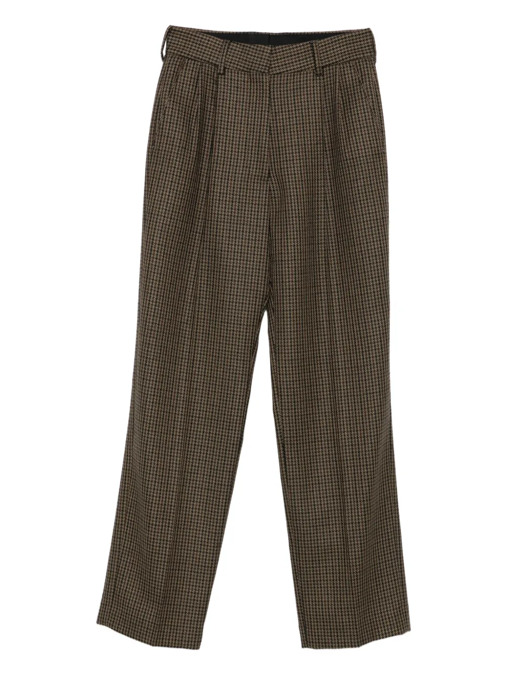 Blazé Milano Houndstooth Pleated Trousers In Brown