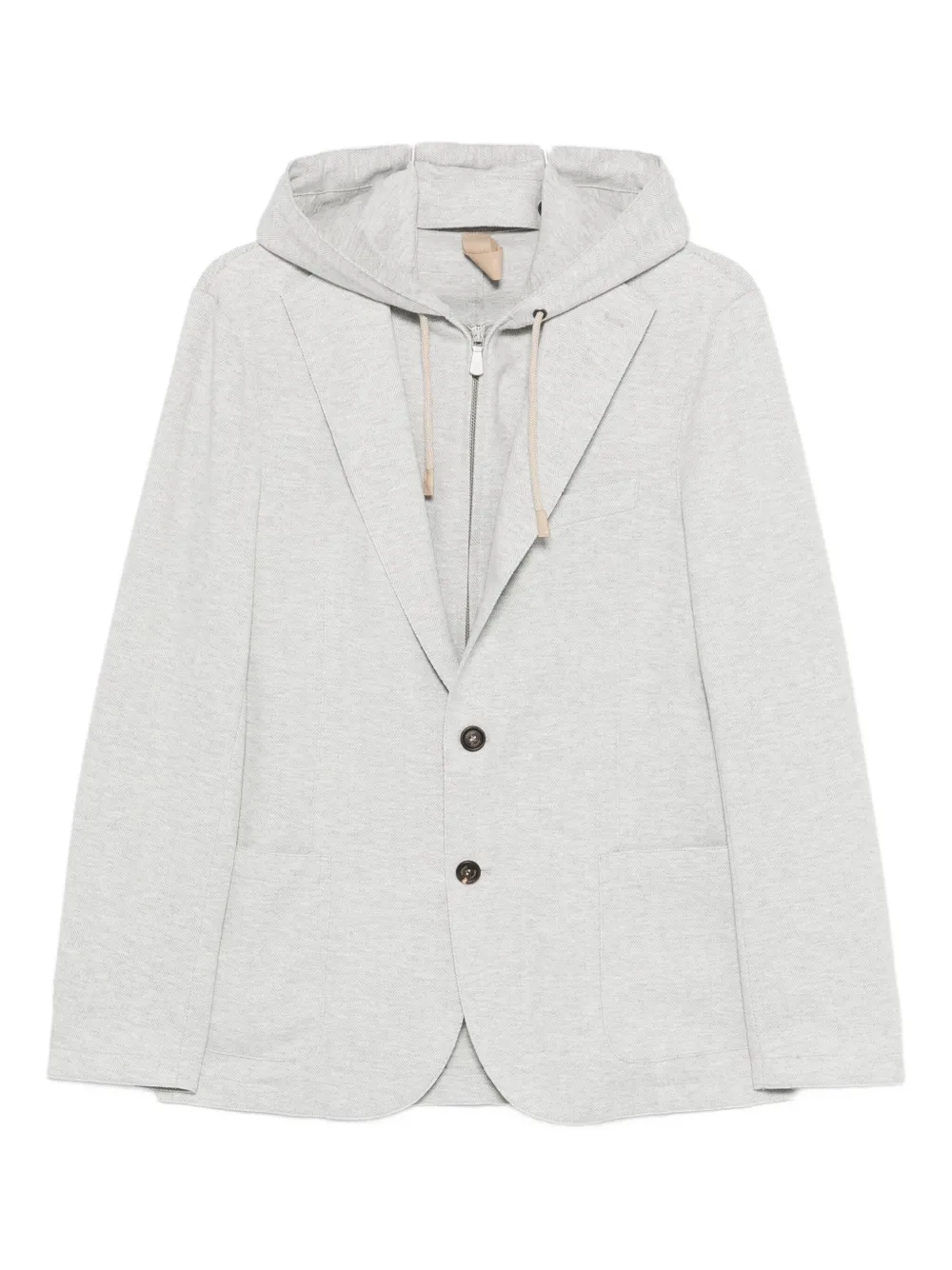 Eleventy hooded single-breasted blazer Grijs