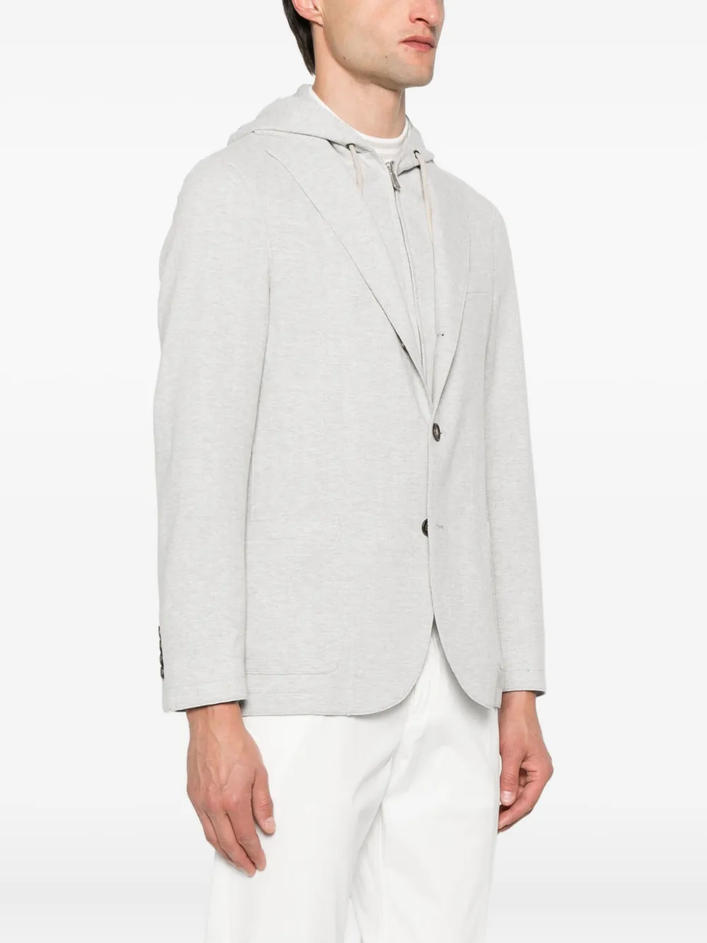 Eleventy hooded single-breasted blazer Grijs