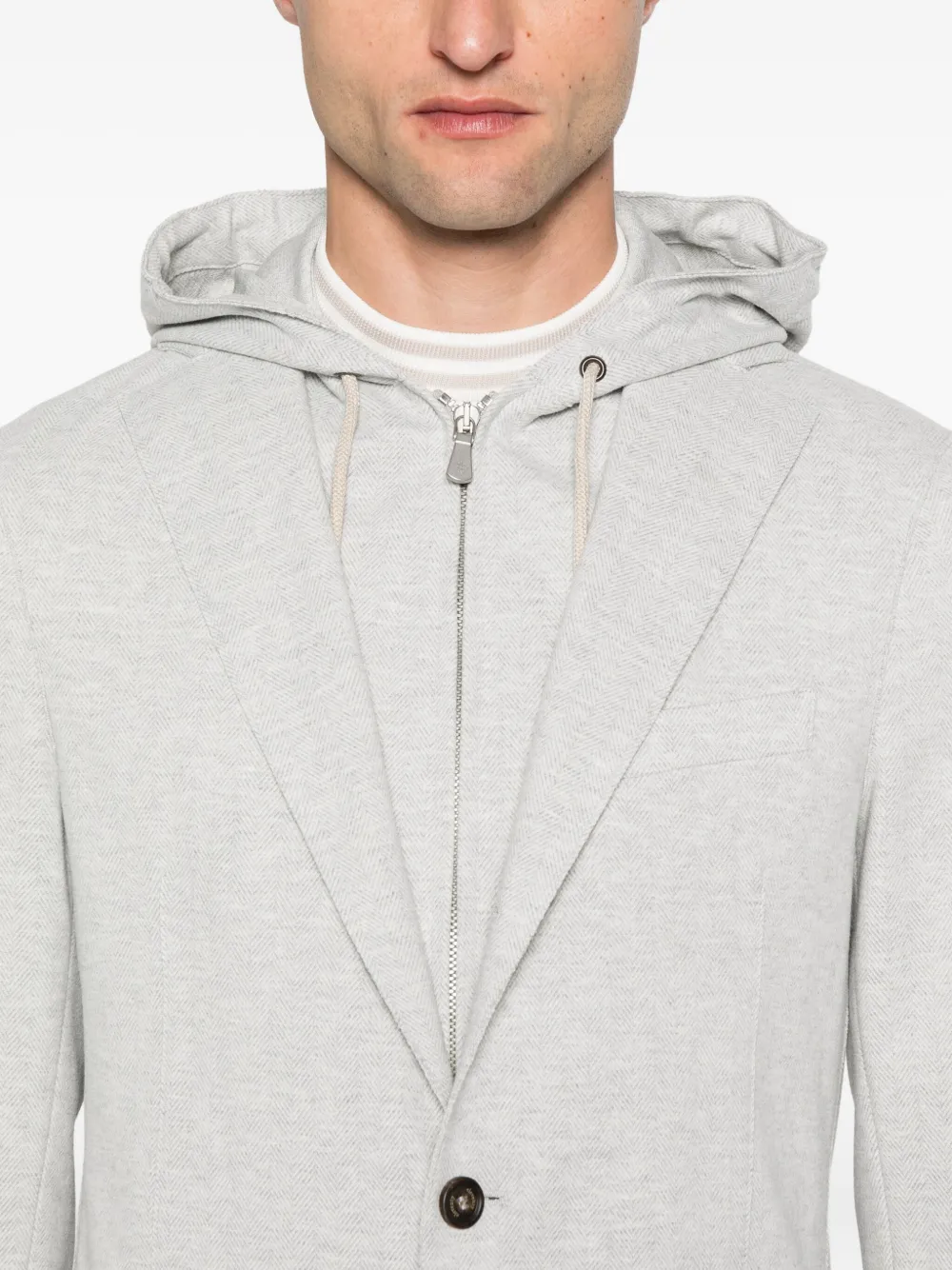 Eleventy hooded single-breasted blazer Grijs