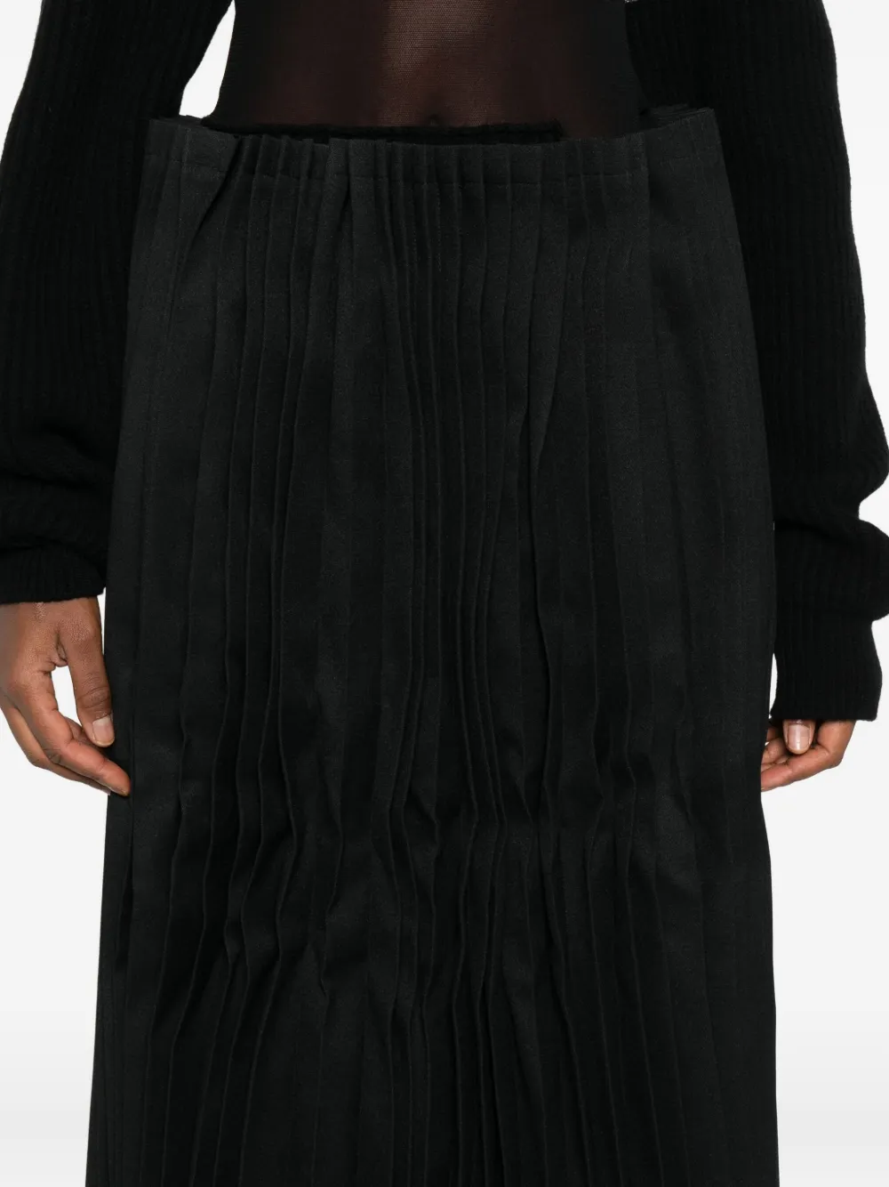 Comme Des Garçons Midi-plooirok Zwart