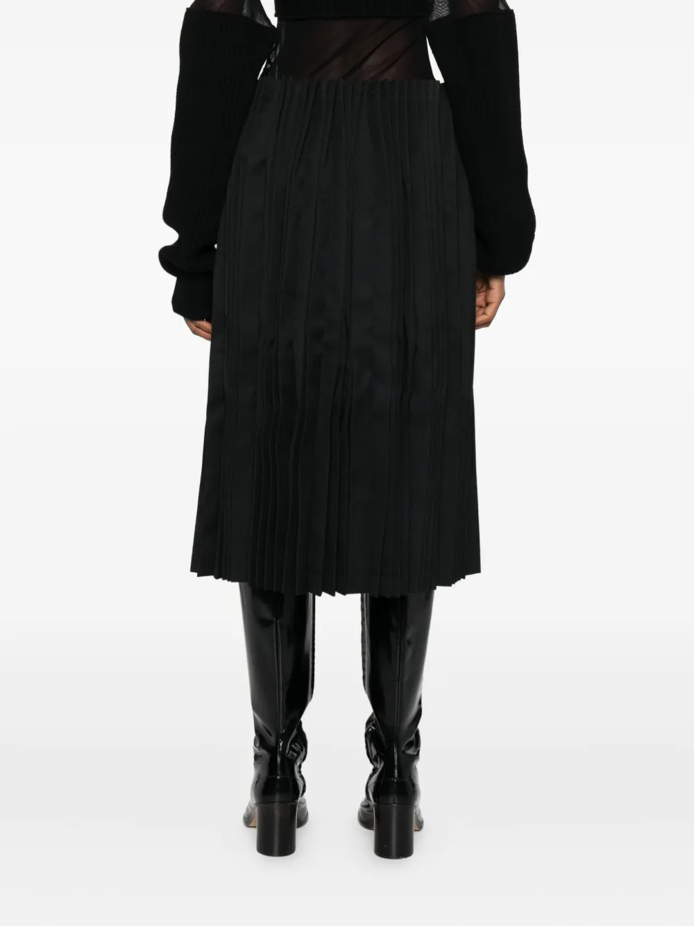 Comme Des Garçons Midi-plooirok Zwart