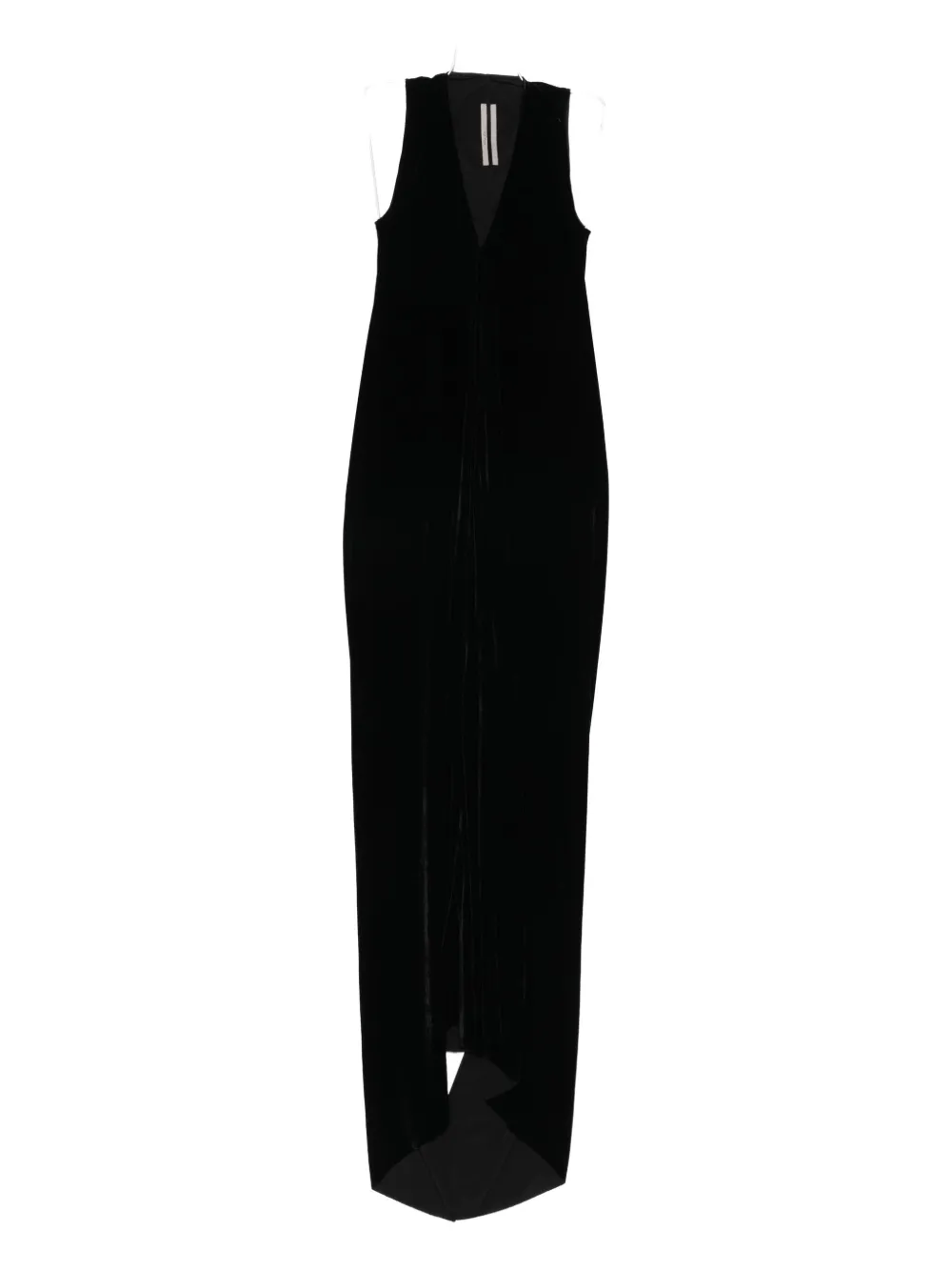 Rick Owens Velvet Sleeveless Floor-length Dress In Black