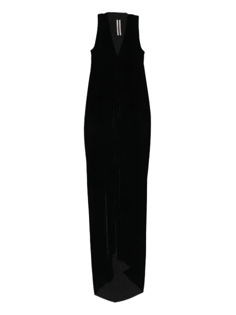 Rick Owens vestido largo con cuello en V