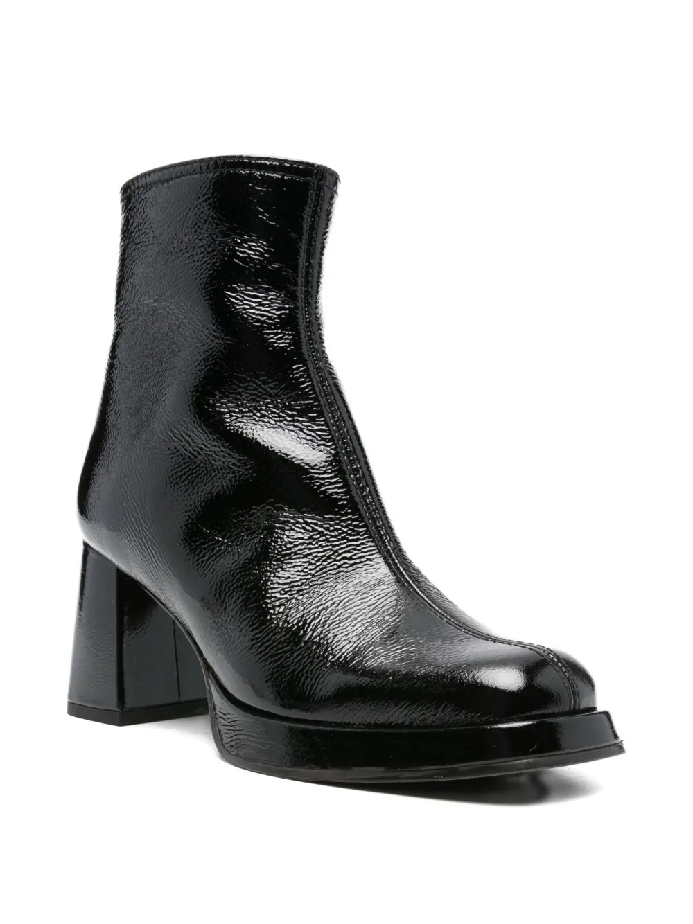 Chie Mihara 75mm Kentin Patent-leather Block-heel Boots In Black