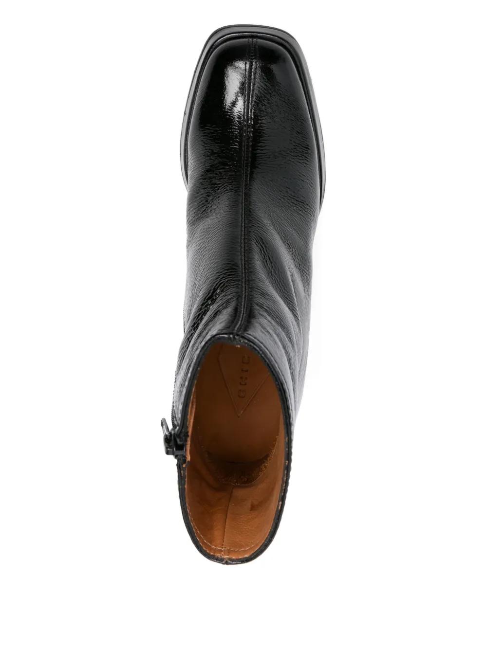 Chie Mihara 75mm Kentin Patent-leather Block-heel Boots In Black