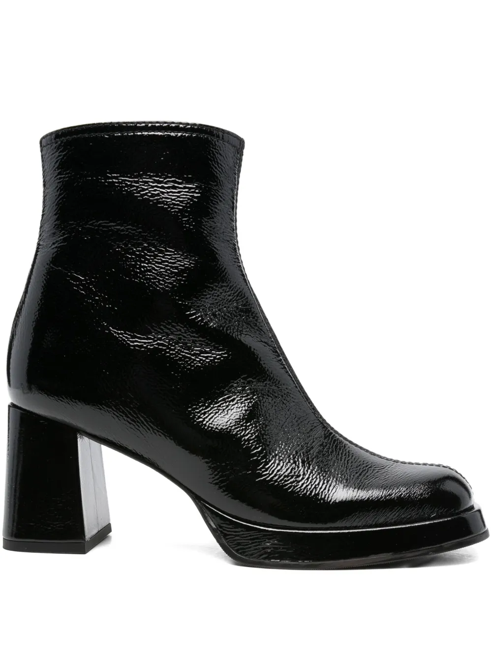Chie Mihara 75mm Kentin Patent-leather Block-heel Boots In Black