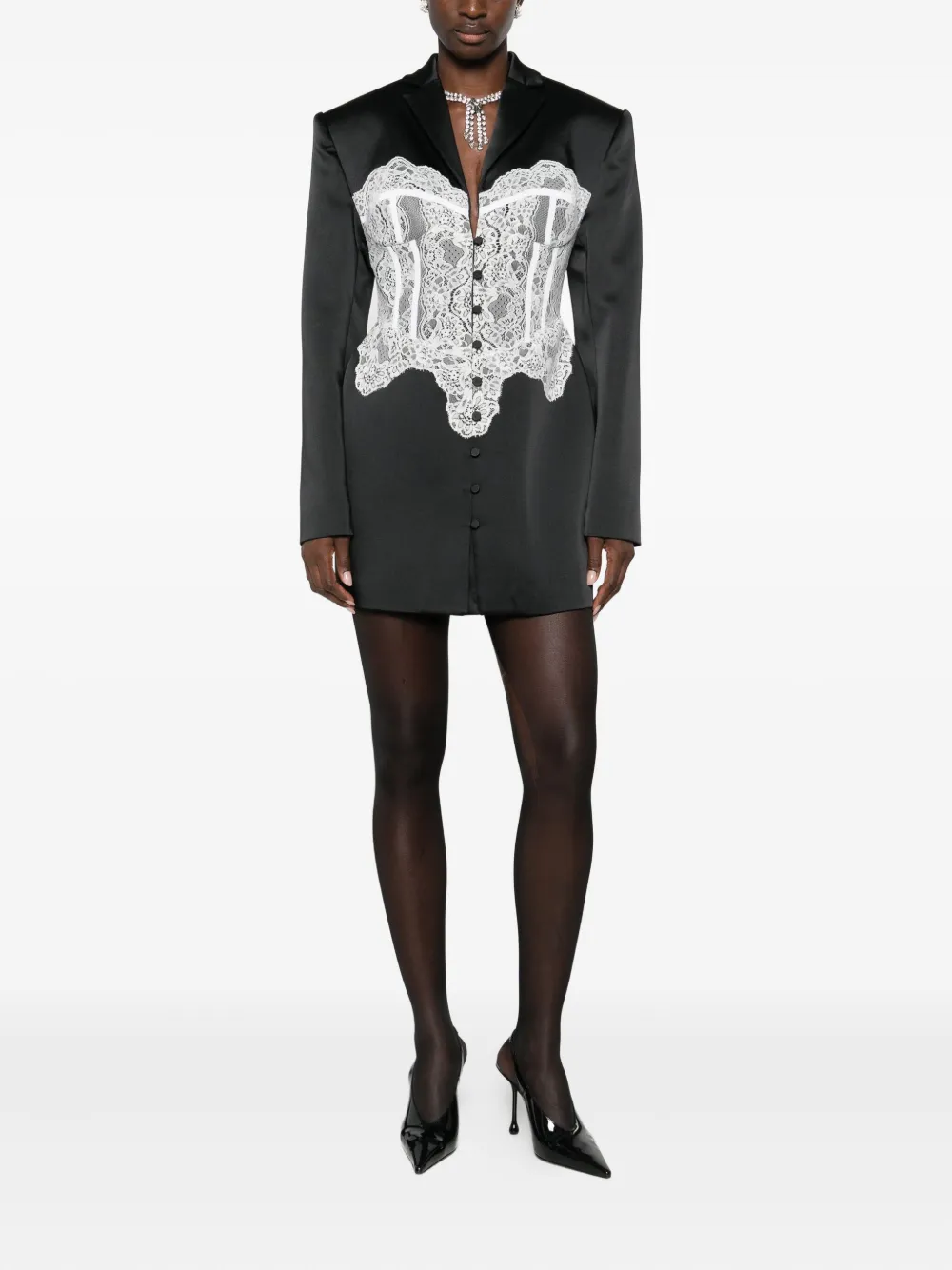 Giuseppe Di Morabito lace-panel dress - Zwart