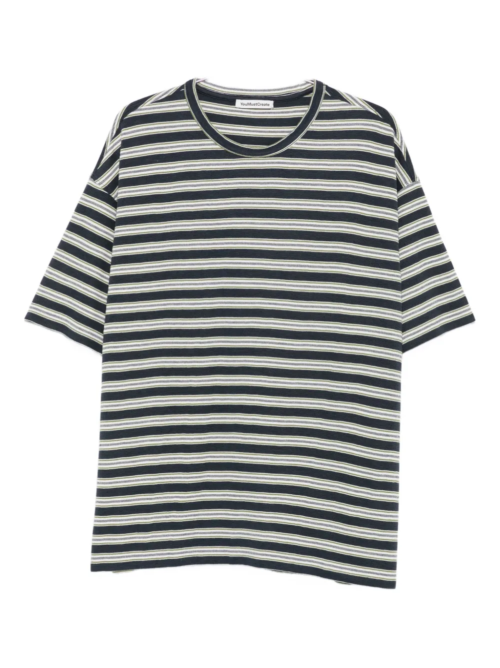 Ymc You Must Create Ymc Striped Cotton-knit T-shirt In Gray
