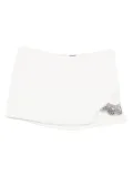 Amen beaded-embellished side-split mini skirt - White