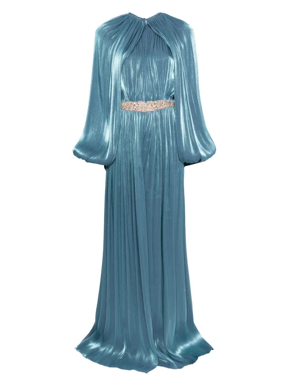 Costarellos Jazmin embellished-pleated maxi dress - ブルー Costarellos Jazmin embellished-pleated maxi dress - ブルー
