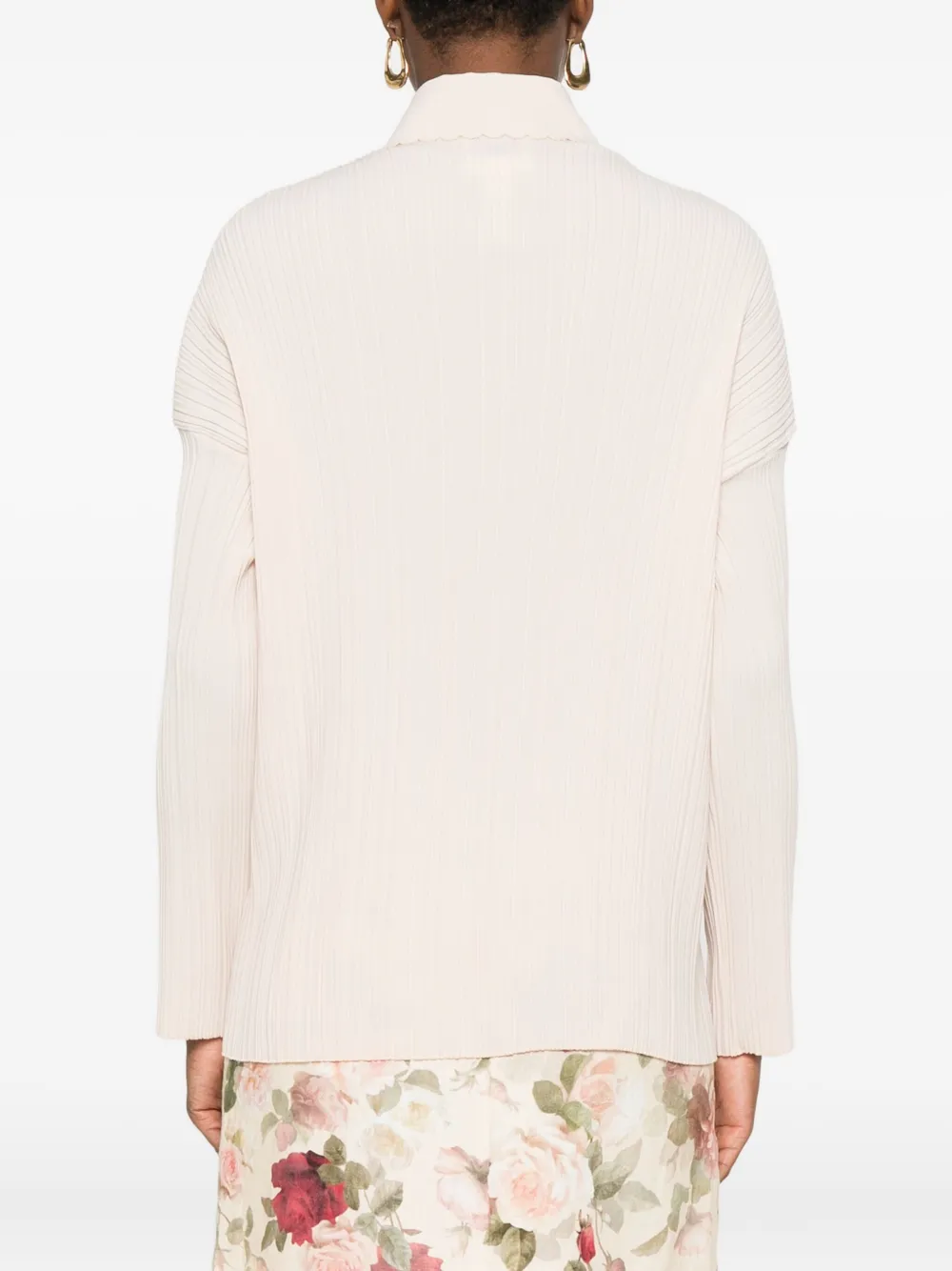 Forte Blouse met gewelfde kraag Beige