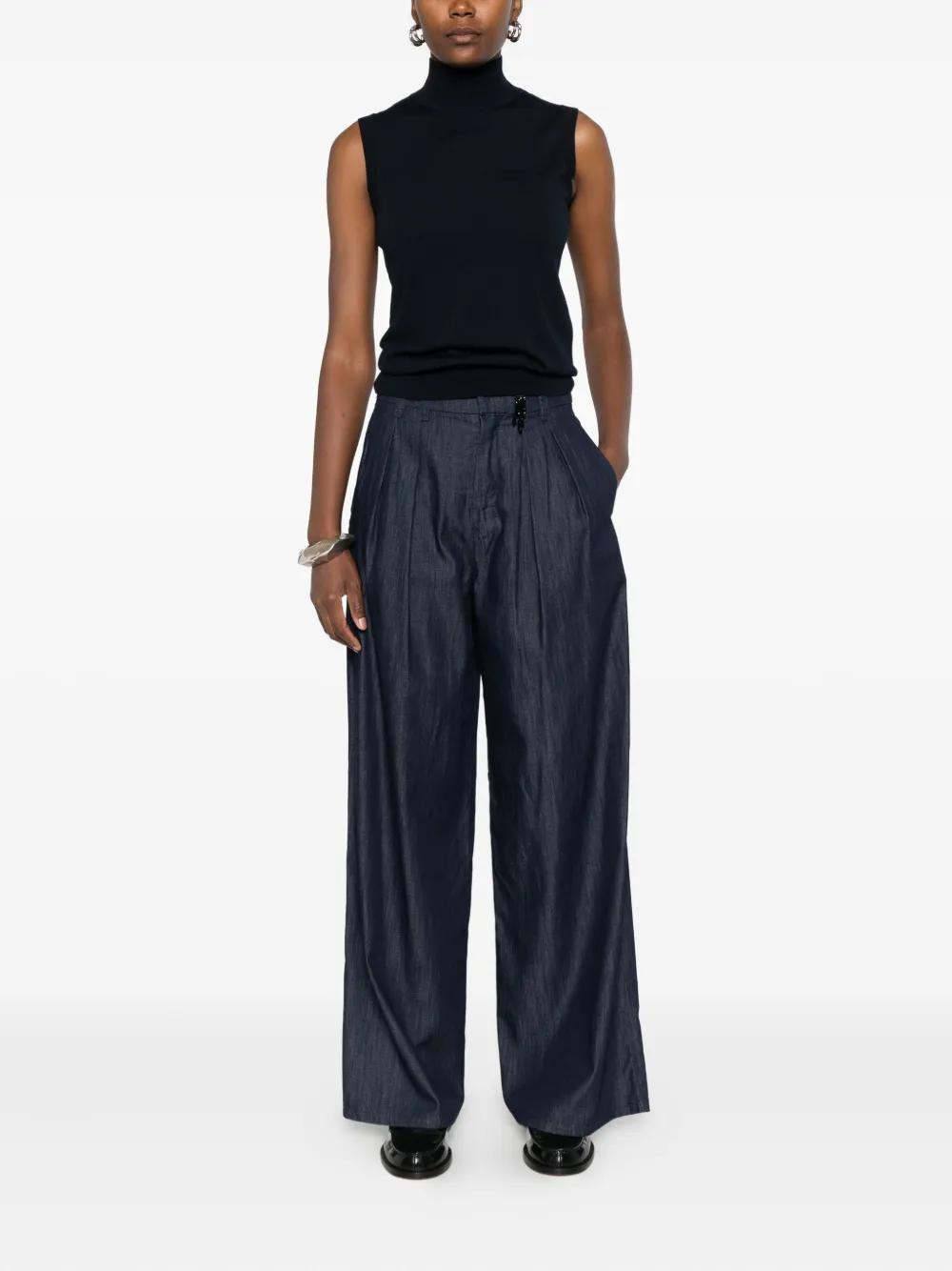 Max Mara pleated-front trousers - Blauw