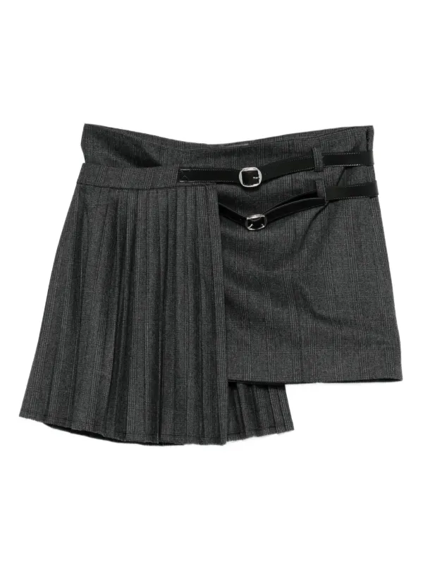 Coperni Pleated Belted Skirt in Grey