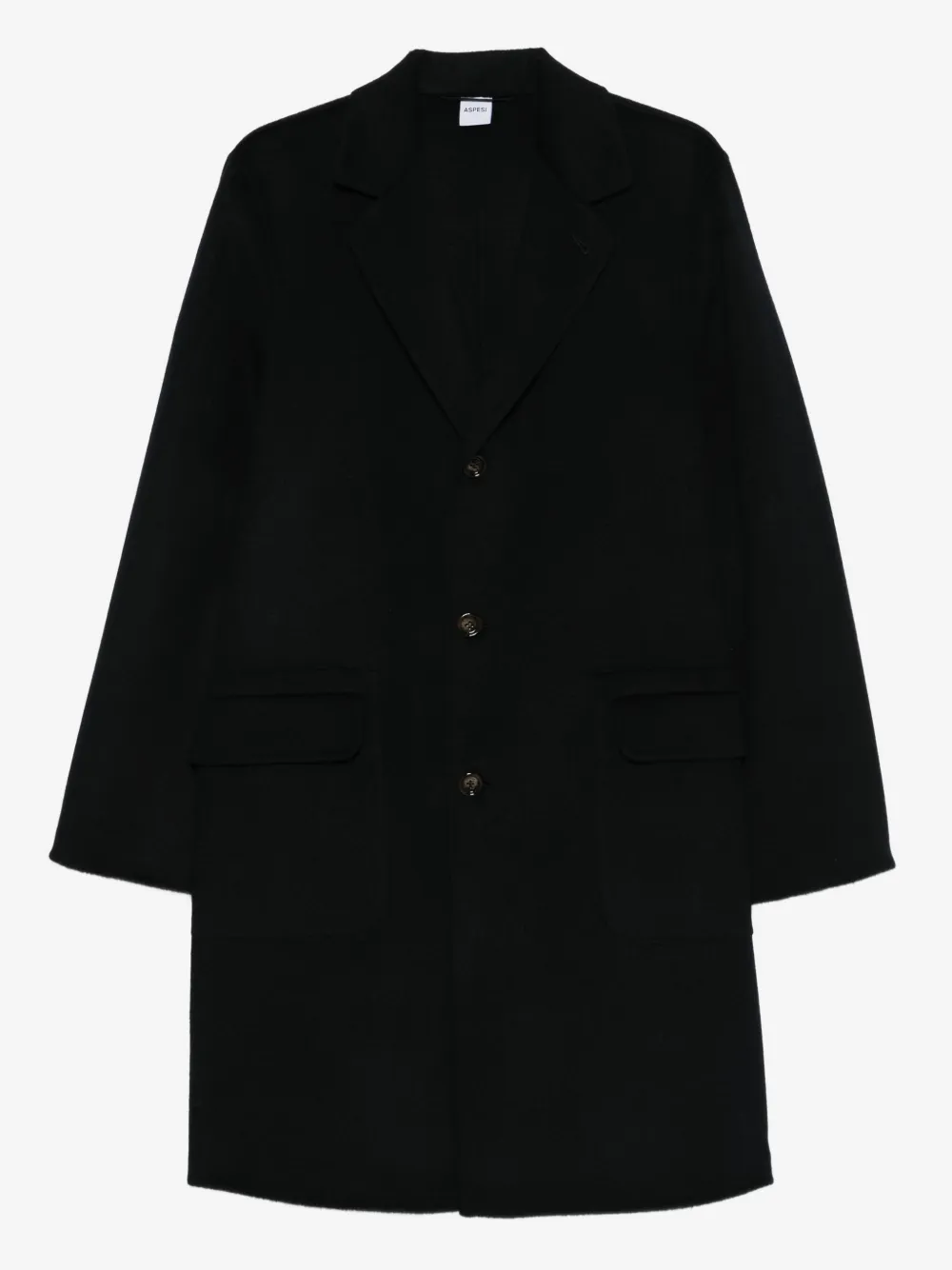 ASPESI flap-pockets single-breasted coat | Black | Image 1