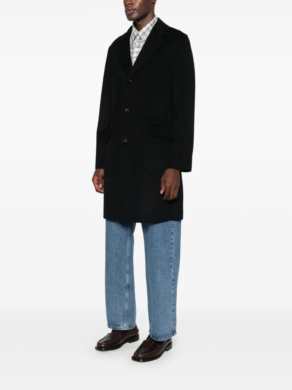 ASPESI Jas met enkele rij knopen en klepzakken Zwart