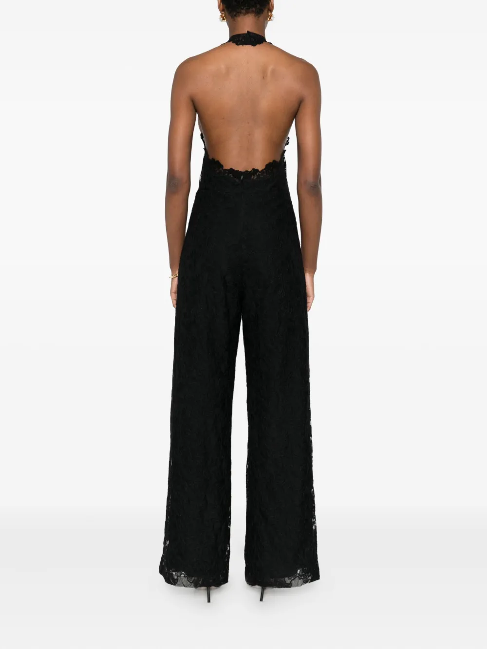 Ermanno Scervino Jumpsuit met halternek en kant Zwart